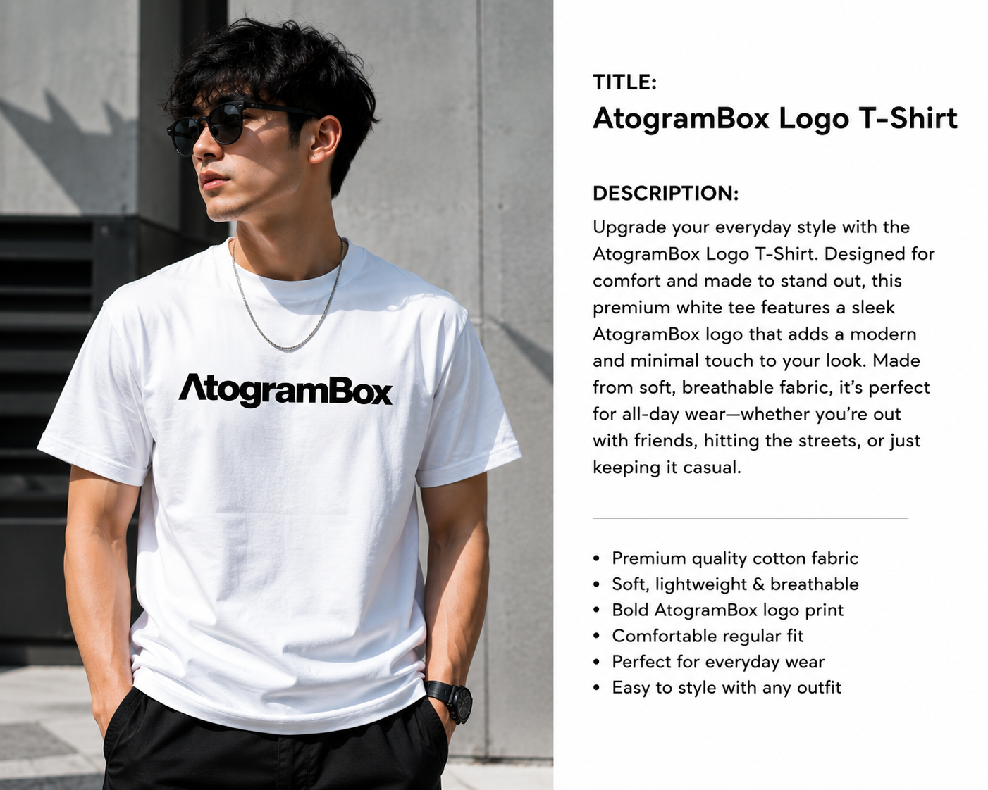AtogramBox Essential White T-Shirt